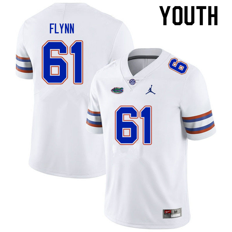 Youth #61 Nicolas Flynn Florida Gators College Football Jerseys Sale-White